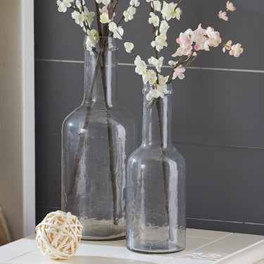 Hammered Hand Blown Glass Bottle Vase - Tall - Park Designs - The Fox Decor